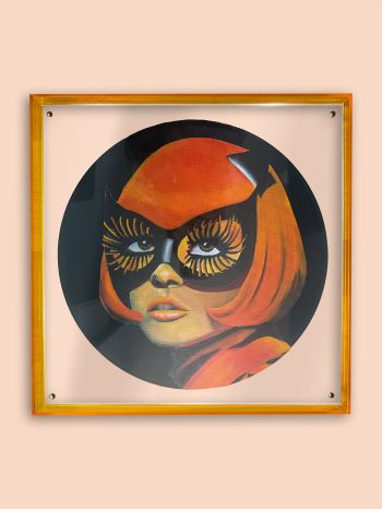 Oil on vintage vinyl (40×40 cm) · Original artwork · 540 EUR