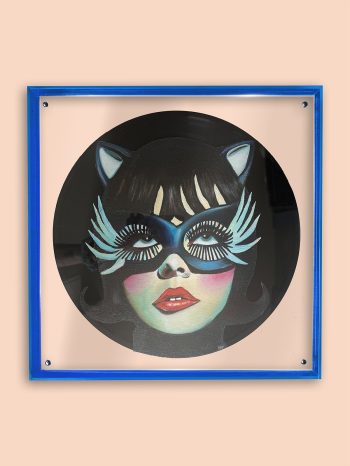 Oil on vintage vinyl (40×40 cm) · Original artwork · 540 EUR